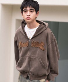 WEGO 【ユニセックス着用ITEM/MLサイズ展開】ショートグラフィックZIPパーカー