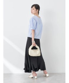 earth music&ecology 刺繍パフスリーブブラウス