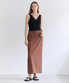 BEIGE， GYPSUM / シルキータッチ  Iラインロングスカート