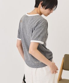 AMERICAN HOLIC ランダムロゴ刺繍リンガーTシャツ