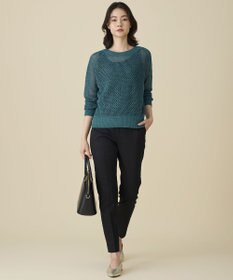 自由区 コットンサテンテーパード パンツ