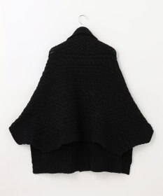 自由区 【洗える】アランパターンファーコンビ ニットガウン