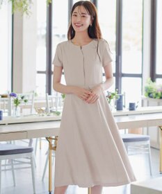 Tiaclasse 【小倉優子さん着用・洗える】フラップ付きミディアム丈フレアワンピース