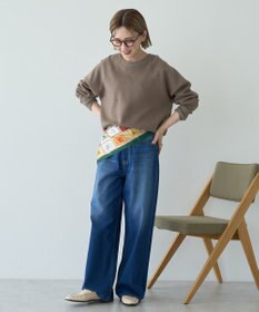 AMERICAN HOLIC ソフトコットンスウェットライクニットトップス