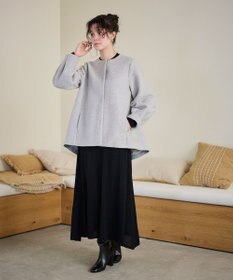 #Newans 【洗濯機可能】バックフレアショートコート