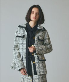 GRACE CONTINENTAL トリミングツイードショートコート