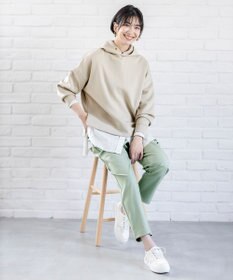 ANY 【ウエストゴム/ストレッチ/セットアップ可】イージィケアストレッチテーパードパンツ