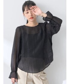 earth music&ecology キャンディースリーブシアーブラウス