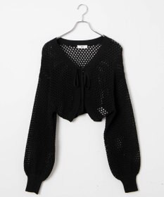 WEGO 【紫外線対策/手洗い可】メッシュリボンボレロ