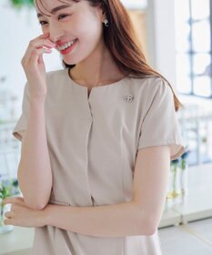 Tiaclasse 【小倉優子さん着用・洗える】フラップ付きミディアム丈フレアワンピース