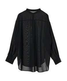 earth music&ecology シアーバンドカラーシャツ