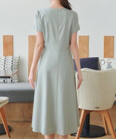 Tiaclasse 【小倉優子さん着用・洗える】フラップ付きミディアム丈フレアワンピース