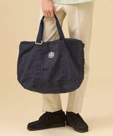 J.PRESS MEN コットンキャンバス オーバルトートバッグ ネイビー系