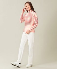 23区GOLF 【WOMEN】リングヤーン ボーダーモックネックシャツ