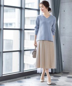 Tiaclasse L 【洗える】大人上品なコーデュロイフレアスカート