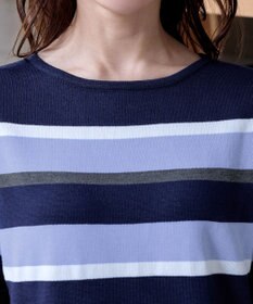 Tiaclasse L 【洗える】マルチボーダーニットチュニック