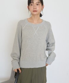 AMERICAN HOLIC ソフトコットンスウェットライクニットトップス