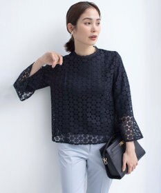 組曲 【WEB限定】フラワーレース 袖フレアトップス