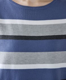 Tiaclasse L 【洗える】マルチボーダーニットチュニック