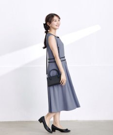 Tiaclasse 【洗える】配色スカラップレースワンピース