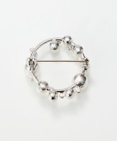 Phoebe フォーマルパールビジューサークルブローチ　シルバー