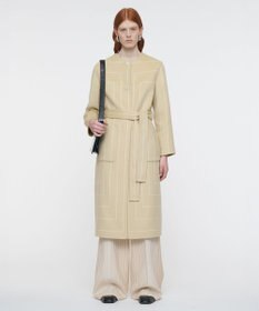 JOSEPH ジオメトリック ダブルフェイス ロングウールコート