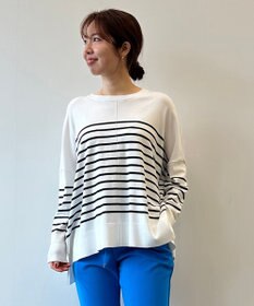 UNFILO 【抗菌防臭】スタイルアップニット　クルーネック