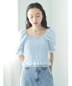 earth music&ecology フラワー刺繍ブラウス