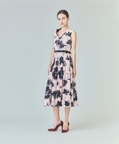 GRACE CONTINENTAL バイカラーボタニカルドレス