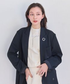 Phoebe フォーマルパールビジューサークルブローチ　シルバー