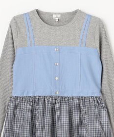 組曲 KIDS 【150-170㎝】チェックドッキング ワンピース