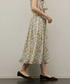 GRACE CONTINENTAL シアーフラワープリントジャガードフレアスカート