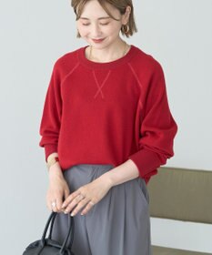 AMERICAN HOLIC ソフトコットンスウェットライクニットトップス