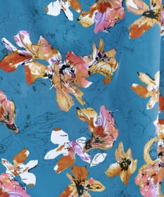 Tiaclasse L 【洗える】フラワープリントドッキングワンピース