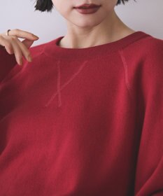 AMERICAN HOLIC ソフトコットンスウェットライクニットトップス