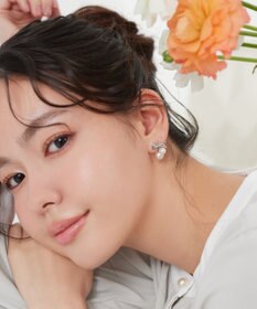 Tiaclasse 【金属アレルギー対応】チェリーパールリボンピアス