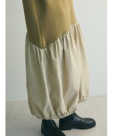 Green Parks ａ．異素材切り替えバルーンワンピース