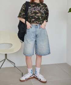 WEGO 【SMサイズ展開】ヴィンテージウォッシュデニムハーフパンツ