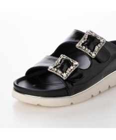 MODE ET JACOMO <carino>厚底ビジューバックルサンダル