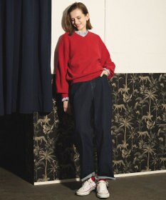 ANY L 【ウエストゴム】ストレートワイドデニム