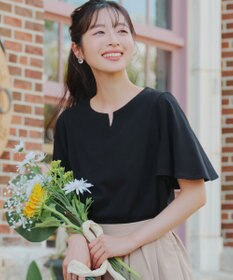 Tiaclasse 【おのののかさん着用】「サマケア」キーネックフレアスリーブトップス