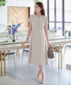 Tiaclasse 【小倉優子さん着用・洗える】フラップ付きミディアム丈フレアワンピース