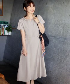 Tiaclasse 【小倉優子さん着用・洗える】フラップ付きミディアム丈フレアワンピース