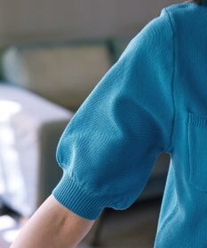 Tiaclasse 【洗える】鹿の子柄ニットショートカーディガン