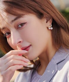 Tiaclasse 【金属アレルギー対応】チェリーパールリボンピアス