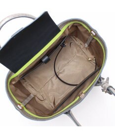 A.D.M.J. 【牛革】クロコ型押しキューブトート21cm(ショルダーストラップ付)