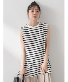 earth music&ecology ボクシーノースリーブチュニック