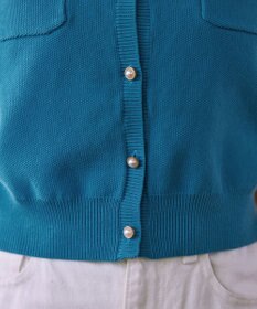 Tiaclasse 【洗える】鹿の子柄ニットショートカーディガン