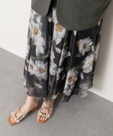INTER-CHAUSSURES 【Oh my Sandals】メタルバックルローヒールミュールサンダル