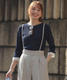 ANY SIS 【好印象ブライトニット】レースポイント プルオーバー